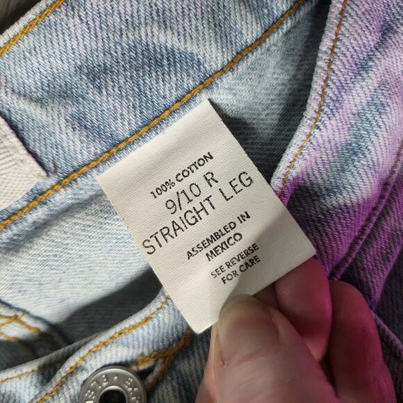 Express Blues High Rise Vintage 1990s Light Blue Denim Straight Leg Jeans - Picture 3 of 12